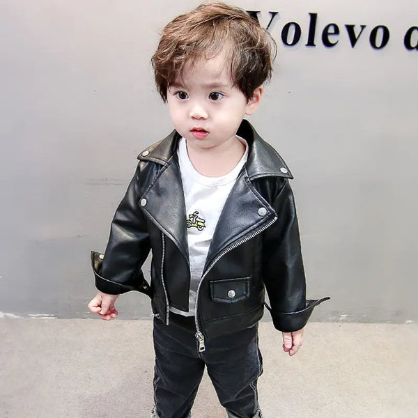 New  Leather  Boy  Jacket   Fleece