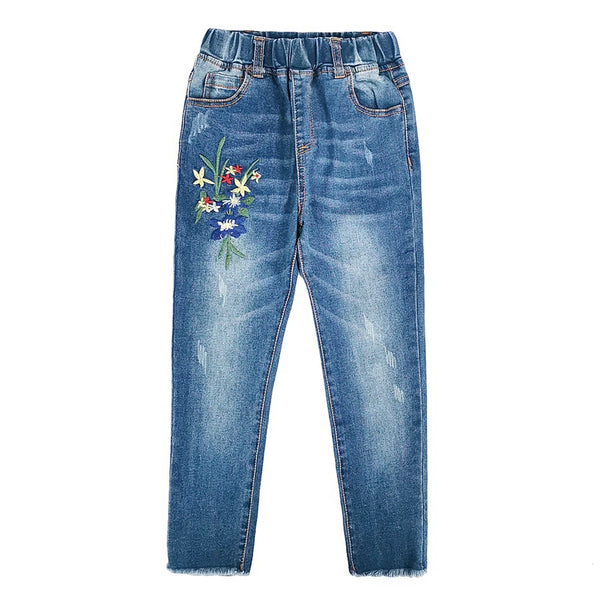 Embroidery Letter Jeans