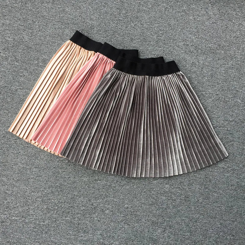 Velvet Pleated Skirt