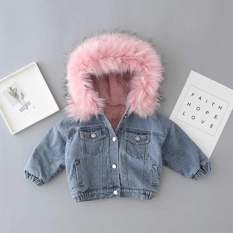 Faux Fur Denim Jacket