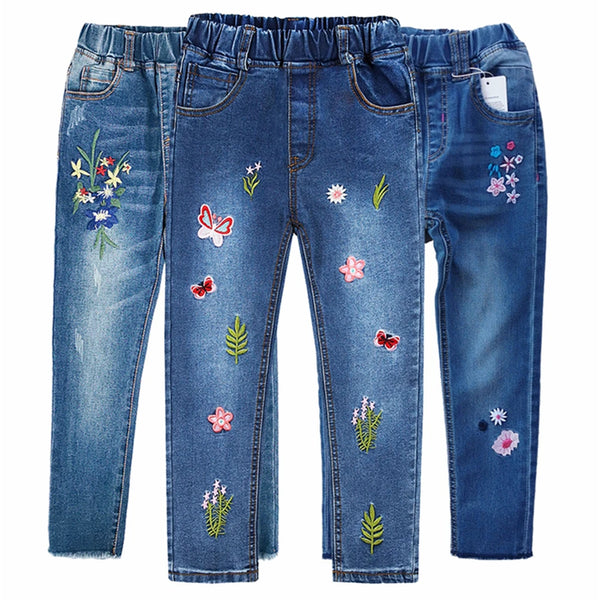 Embroidery Letter Jeans