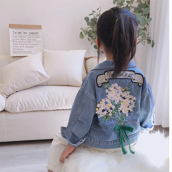 Flower Embroidery Denim Jacket