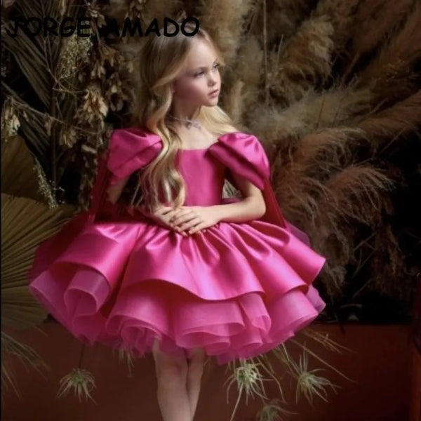Bow Bubble Sleeves Princess Dress