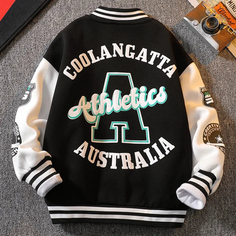 Contrast Alphabet Varsity Jacket